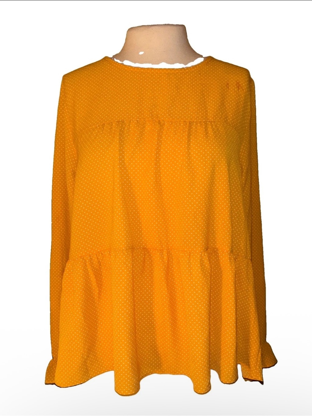 Moa Moa Yellow Peplum Long Sleeve Tunic